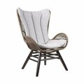 Tento Campait King Indoor Outdoor Lounge Chair in Dark Eucalyptus Wood with Truffle Rope & Grey Cushion TE1687807